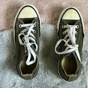 Converse olive green low top sneakers